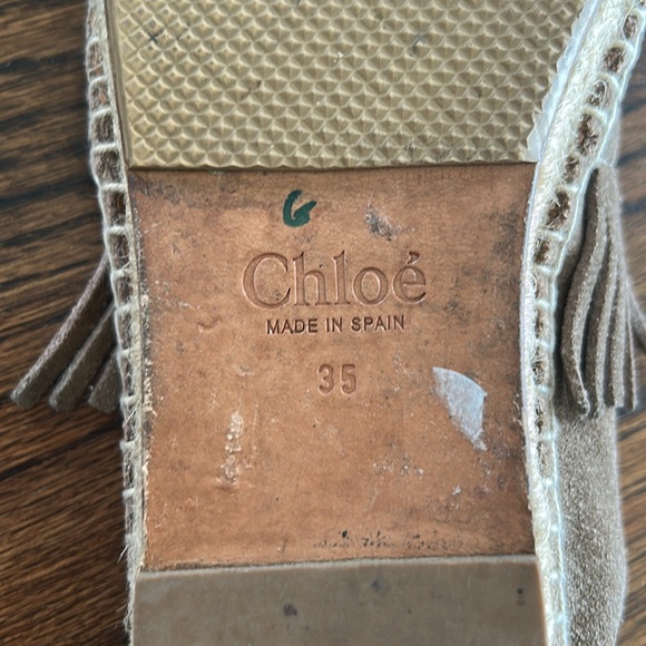 CHLOÉ Chloé Suede Fringe Trim Accent Espadrilles Suede Fringe womens 35 IT 35 - Picture 8 of 8